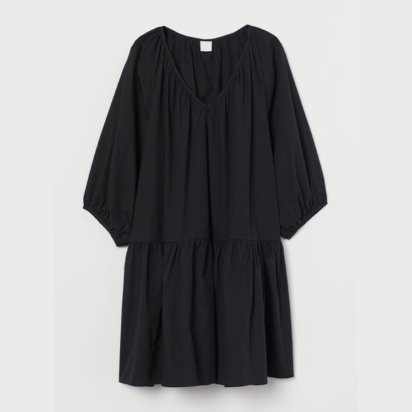 H&M Airy Balloon Sleeve Drop Waist Flowy Dress - Picture 1 of 8